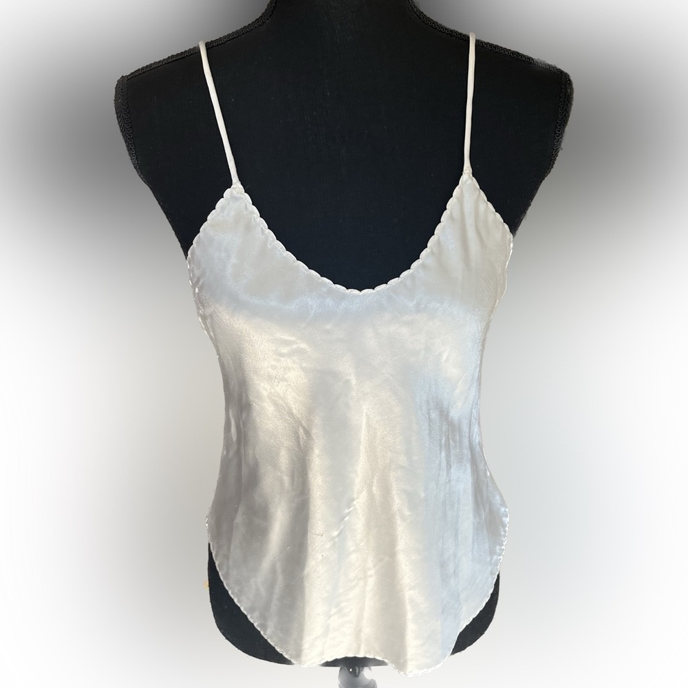 Elegant White Satin Camisole Top